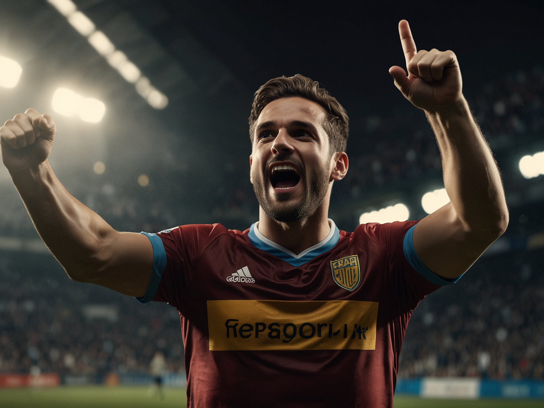 Jugador celebrando un gol en el hero